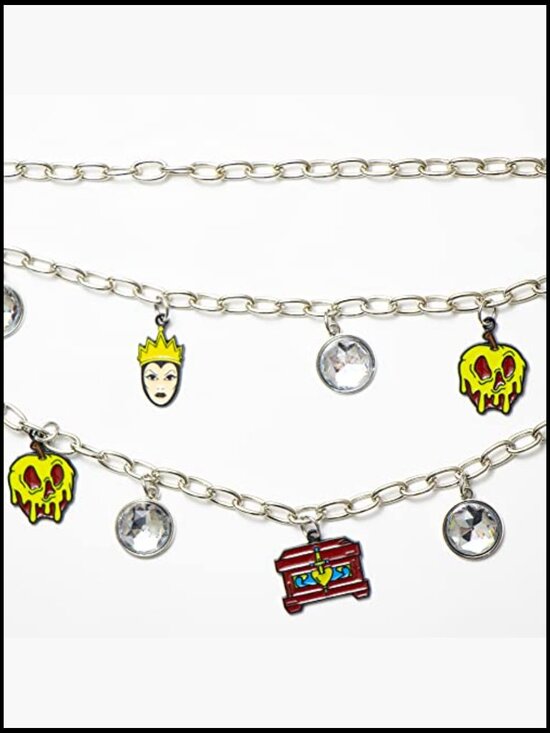 Metal Chain Belt with Enamel Charms and Rhinestones, Adjustable main image 4